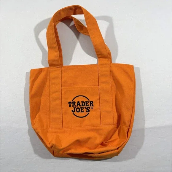 Trader Joe's Trick Treat Mini Canvas Tote Bag Orange Black Purple Multi Lot 4 - Picture 12 of 12